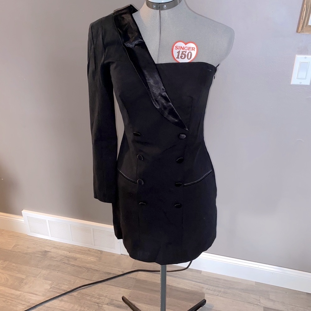 Zara Tuxedo One shoulder Dress